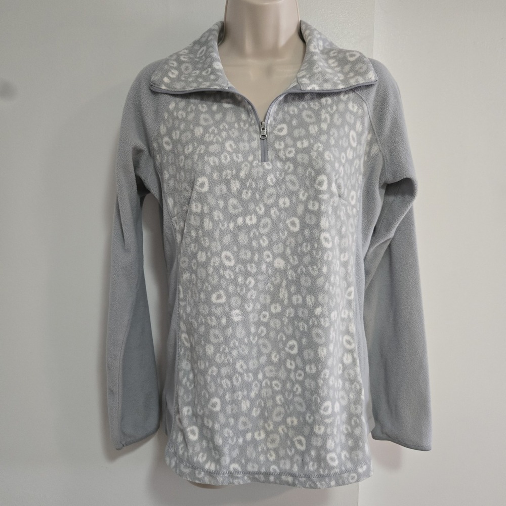 Columbia‎ Size M Gray Abstract Print Lightweight Fleece 1/4 Zip Pullover